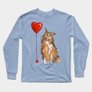 Watercolor Shetland sheepdog Long Sleeve T-Shirt